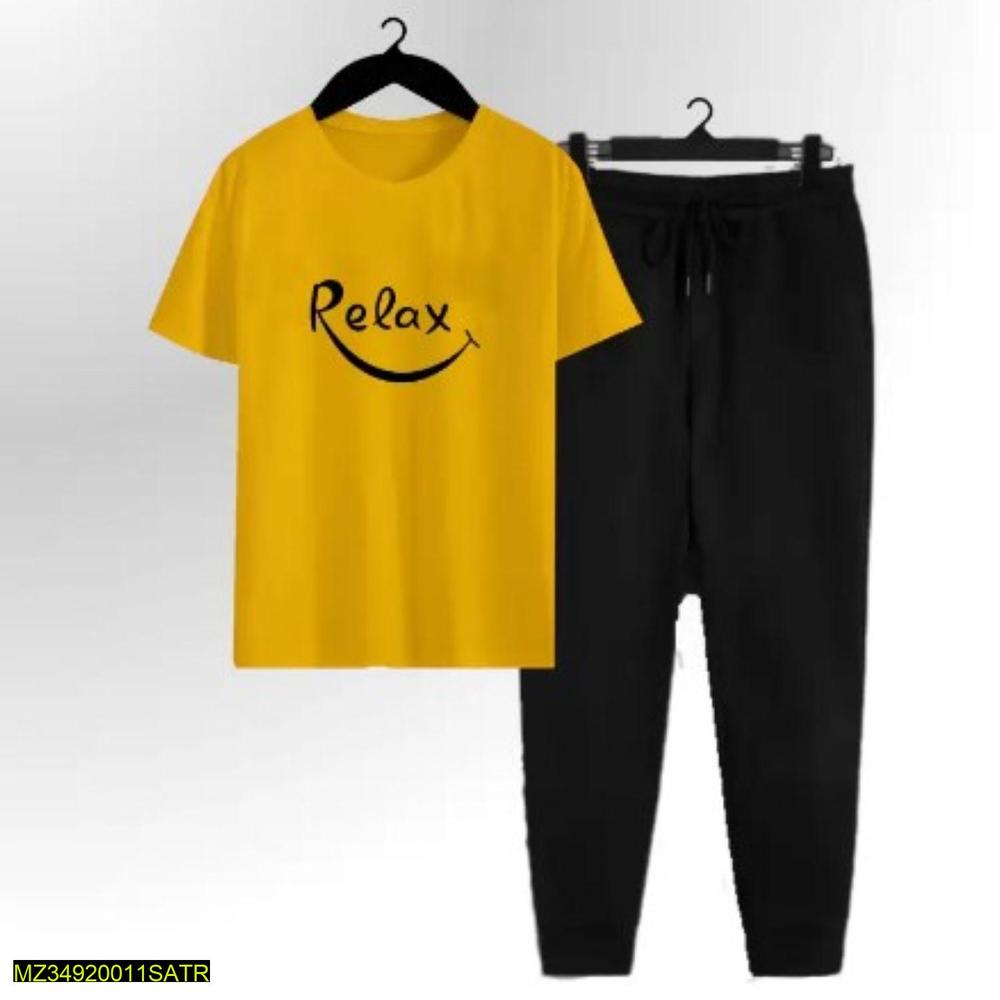 Relax Printed T-Shirt & Jogger Pants Set – Casual Loungewear