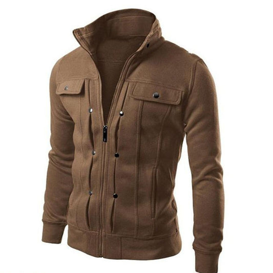 Men’s Casual Slim Fit Jacket – Brown Stylish Design