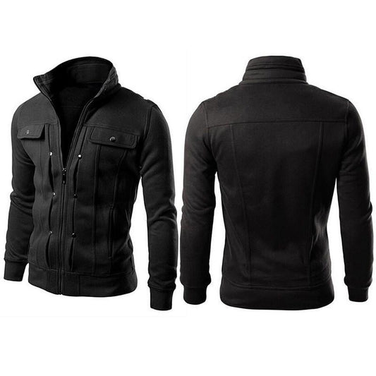 Men’s Casual Slim Fit Jacket – Black Stylish Design