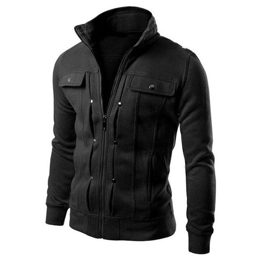 Men’s Casual Slim Fit Jacket – Black Stylish Design